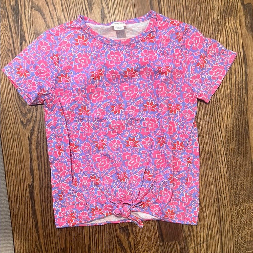 Crewcuts Pink and Purple Floral Short Sleeve Tee